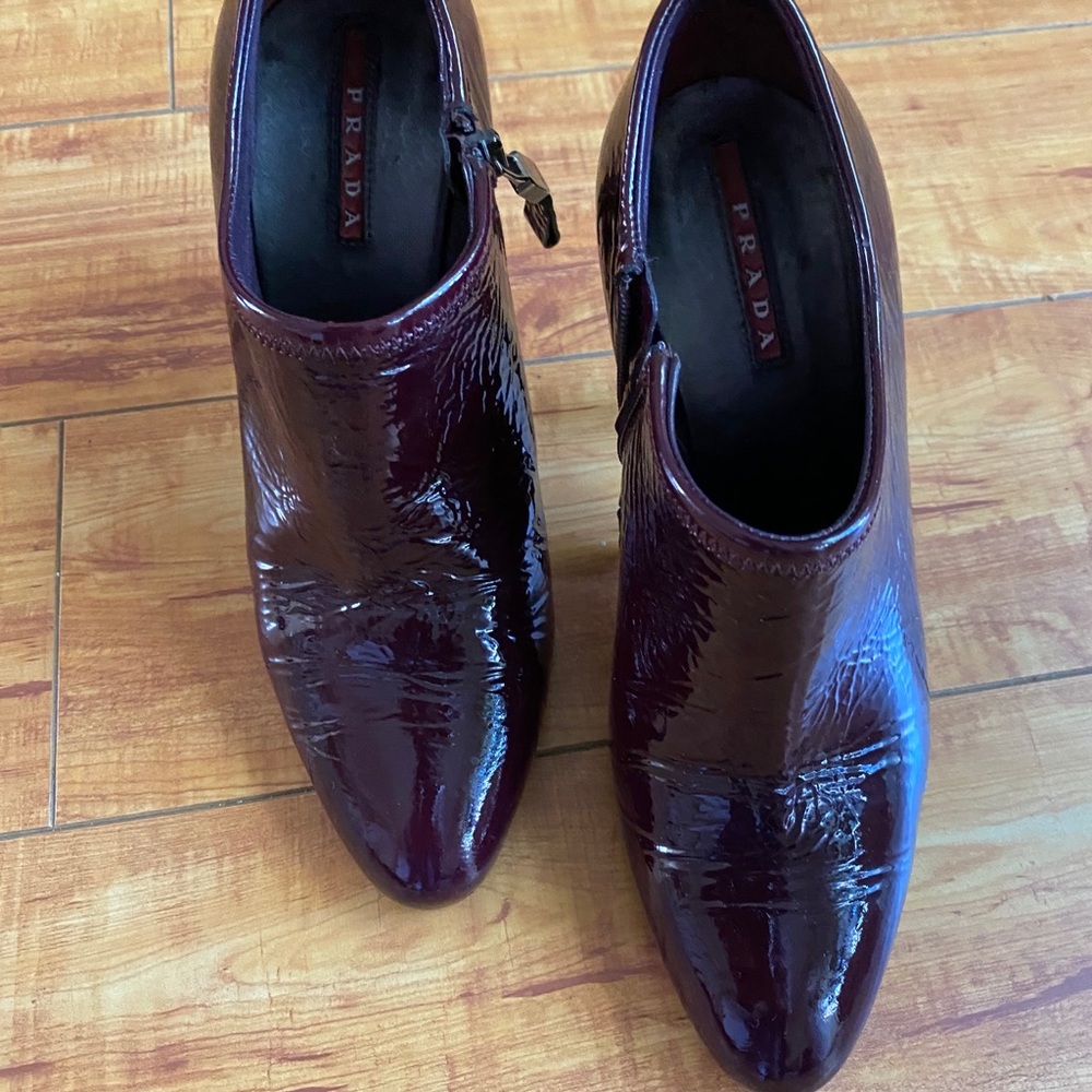 Prada burgundy booties 35 - Picture 6 of 6